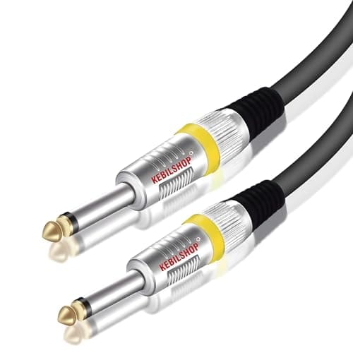 KEBILSHOP Audio Instrument Cable (32ft) 1/4 Inch to 1/4 inch Straight Male to Male for AMP Cord, Bass,Amplifier, Pedals and Electric Guitar - (10 Meter/32 Feet)
