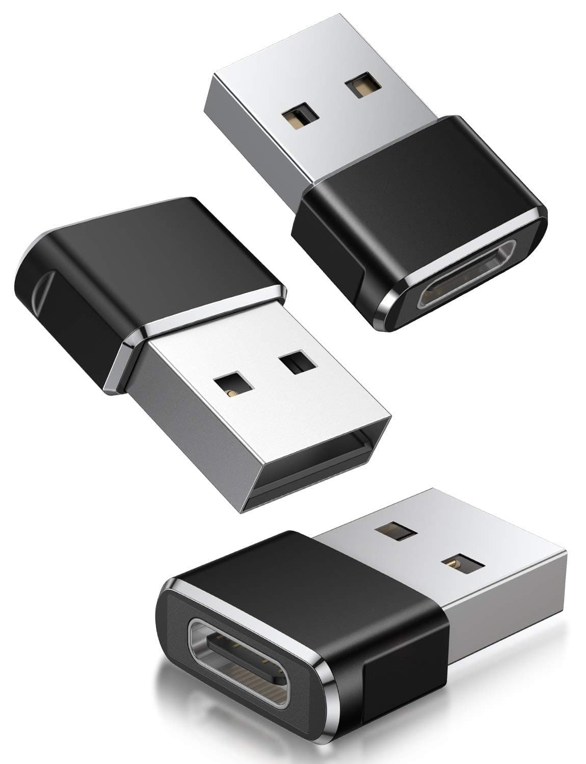 Basesailor USB to USB C Adapter 3 Pack,Type C Female to USB A Male Cable Converter for iPhone 16 15 Pro,MacBook,iMac,PC,Laptop,Computer,Samsung Galaxy S24 24 AI Plus Ultra S23 S22,Google Pixel 8,OTG