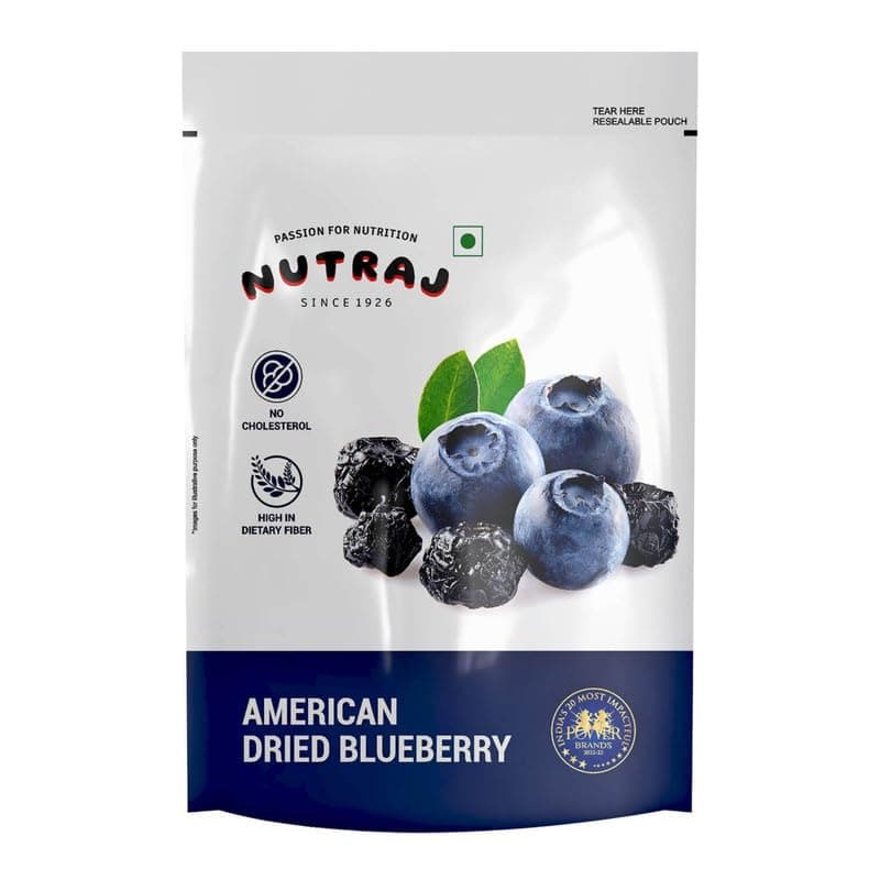 Nutraj American Blueberry Dried Whole 150g Pouch Pack of 1 | Berries | Dry Fruits | Grocery Item