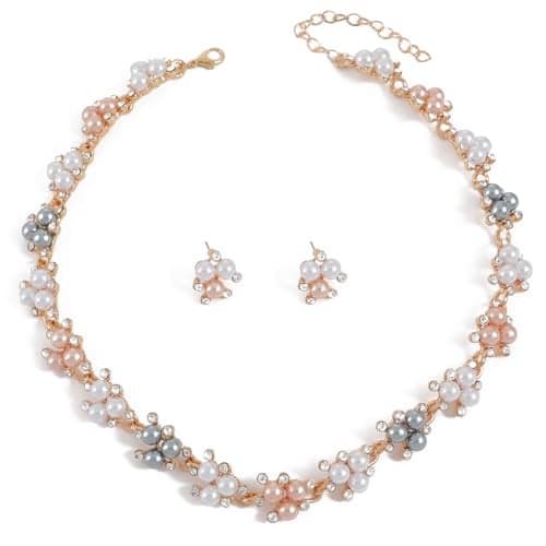 Shining Diva Fashion Latest Stylish Design Fancy Pearl Necklace Jewellery Set for Women (16121s)