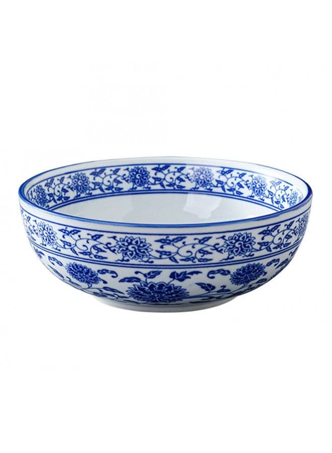 Luxshiny Blue White Porcelain Bowl Chinese Ceramic Bowl Asian Bowl Serving Bowls for Noodle Soup Salad Pasta Rice Porridge Fruits Udon Soba Phos 7inch