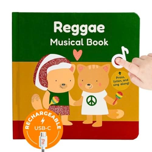 Cali's Books Reggae Musical Book for Toddlers 1-3 with Favorite Bob Marley Songs. Sound Book for Toddlers 1-3 for Kids