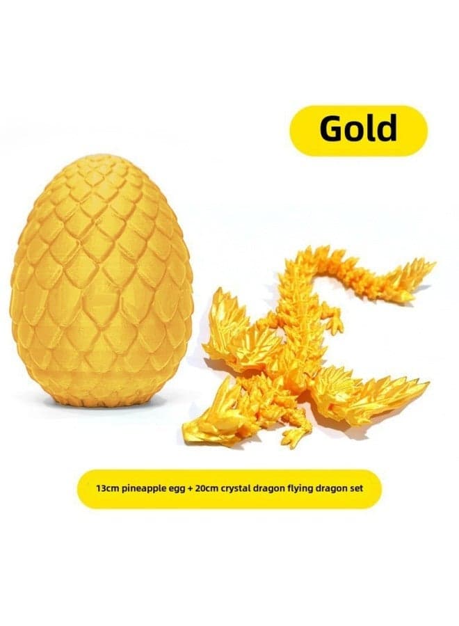 3D Printed Crystal Flying Dragon Egg for Kids - Chinese Dragon Gift Set with Activity Joint & Pendulum - Mini Dragon Egg Decoration - Educational Toy for Children - Perfect Birthda