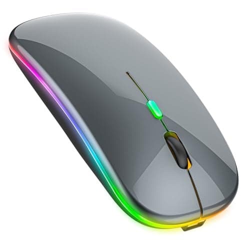 PEIBO Bluetooth Wireless Mouse for Laptop mac MacBook ipad MacBook air MacBook pro pc Desktop Computer Windows Chromebook Notebook (Gray Black)
