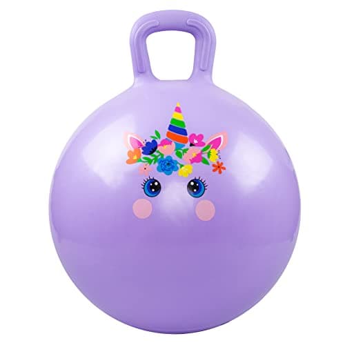 PlayZap Hopper Balls for Kids 38 18 Inches Bouncy Ball with Handle 18 Inflatable Bouncing Hopper 45cm Jumping Toys Garden Hopping Toys Girls Boys Gifts Light Purple