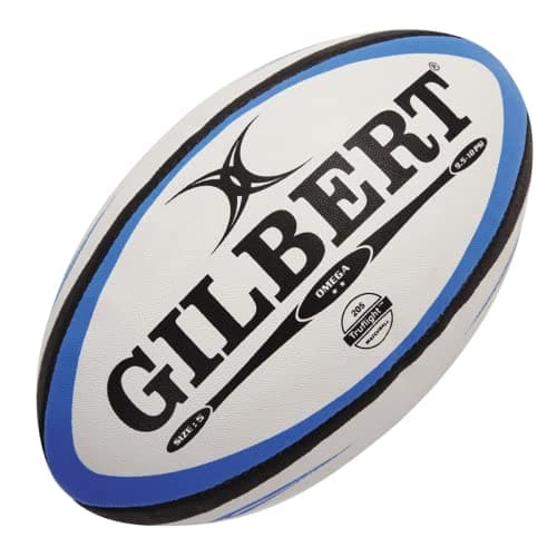Gilbert Omega Match Rugby Ball (Black,/Royal, Size-5)