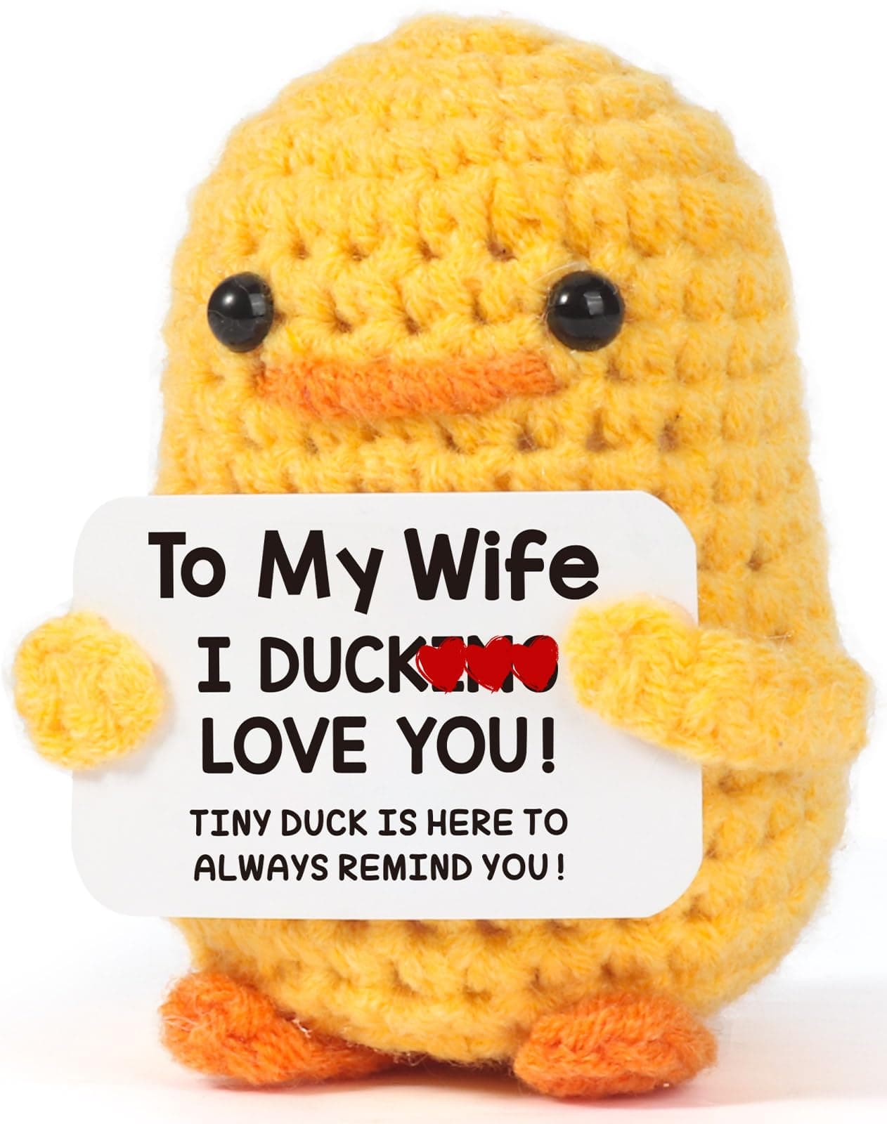 MBL Gifts for Wife Valentines Birthday Valentines Day Anniversary Wedding Romantic Funny Cute Crochet Duck for Her Women Couple Girlfriend Mothers Christmas Stocking Stuffers I Duck Love You