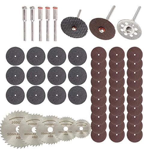 DIY Crafts 5 Pcs HSS Blade Diamond Cutting Discs Wheel Drill Bit, Rotary Tool Grinding Wheel Circular Saw Blade Abrasive Diamond Disc for Metal Plastic Glass (Pack of 150 Pcs Kit, Multi,Combo Kit)