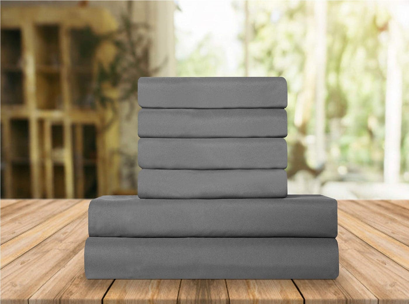 Elegant Comfort Luxury Soft Bed Sheets 1500 Premium Hotel Quality Microfiber Softness Wrinkle and Fade Resistant 6Piece Bedding Set King Platinum Grey