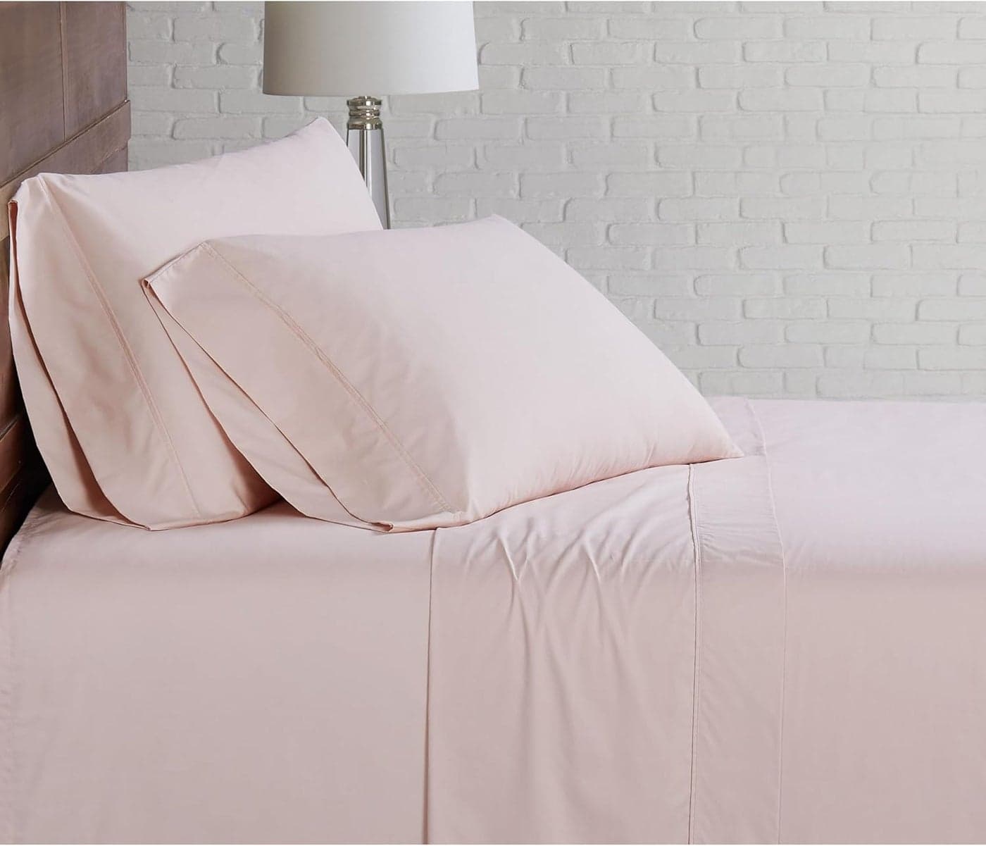 CANNON Solid Percale Blush 4 Piece Queen Sheet Set