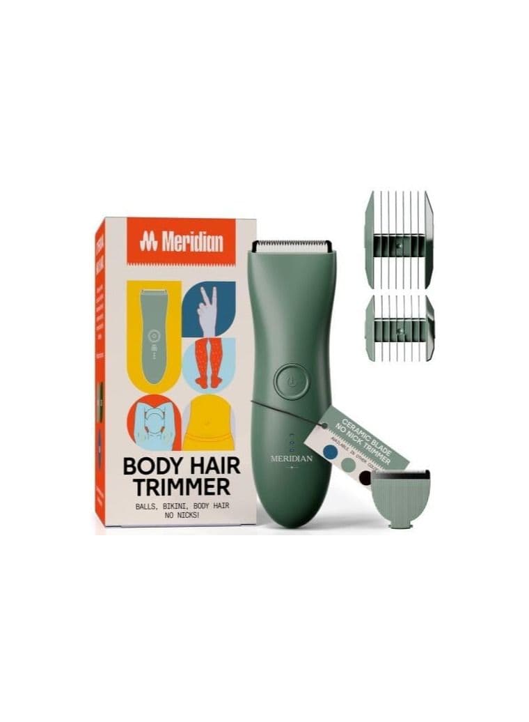 The Starter Package - Original Electric Body & Pubic Hair Trimmer Set, 1 Replacement Blade - Cordless, Waterproof, Rechargeable - for Men and Women - Easy & Pain-Free Grooming Kit - Sage
