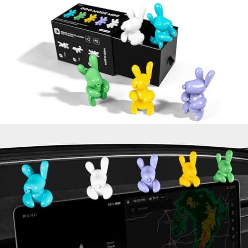 KUNIST 5PCS Dog Mode Mini Screen Decoration for Tesla Model Y Juniper Funny Ornament Decors for 20172026 Tesla Model Y and Model 3 Interior Accessories with Gift Box