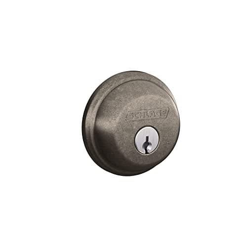 Schlage B60N621 Deadbolt with Standard Trim Keyed 1 Side Highest Residential Security Single Cylinder Distressed Nickel