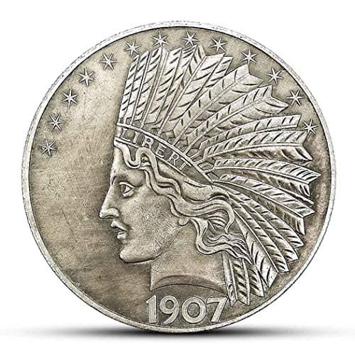 YukaBa MarshLing Antique Liberty Indian Head TenDollars Coin Great American Commemorative Old Coins Uncirculated Morgan DollarsDiscover History of US Coins Perfect Quality