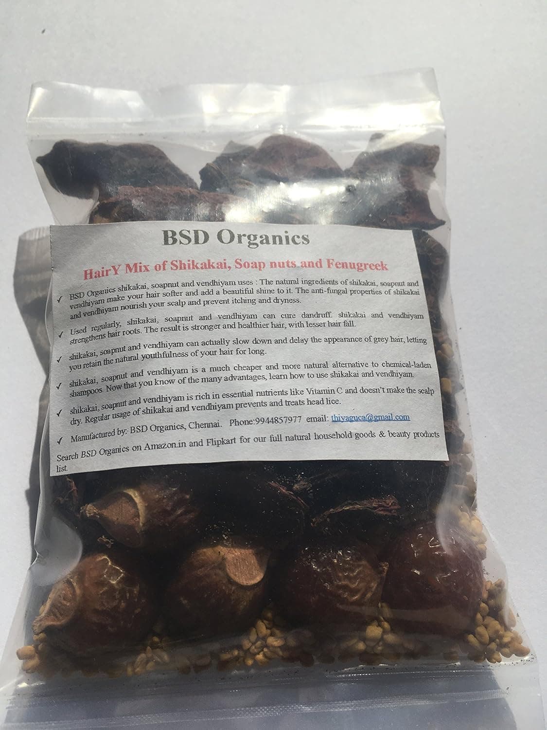 BSD Organics HairY Mix of Shikakai Soap nuts and Fenugreek 1 kg