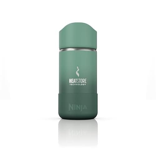 Ninja, Travel Mug, Sip Perfect 12oz, Brings Hot Drinks to Sippable Temperature in Minutes, Stainless Steel, Leak Proof, Dishwasher Safe, Metal Insulated Tumbler, Green, DW1203GN