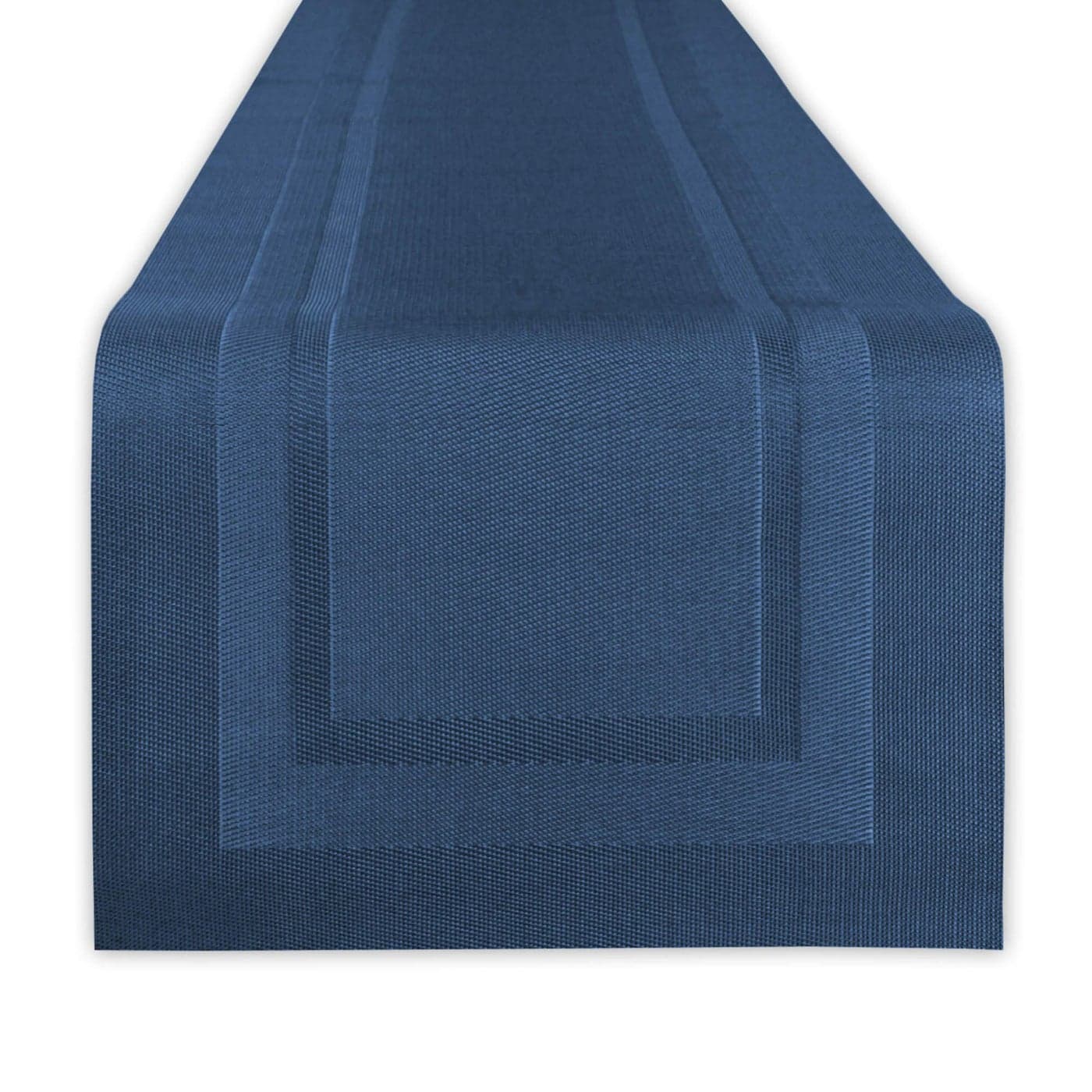 DII PVC Tabletop Collection Woven IndoorOutdoor Table Runner 14x72 Nautical Blue