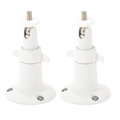 Wasserstein Adjustable Metal Wall Mount for Arlo Essential 3rd Gen/2nd/1st/Go 2/Arlo Pro (6th Gen)/Pro 5S 2K/Pro/4/3/Ultra (3rd Gen)/Ultra 2/Ultra & Ring Stick Up Cam (Battery/Plug-In) (2-Pack, White)