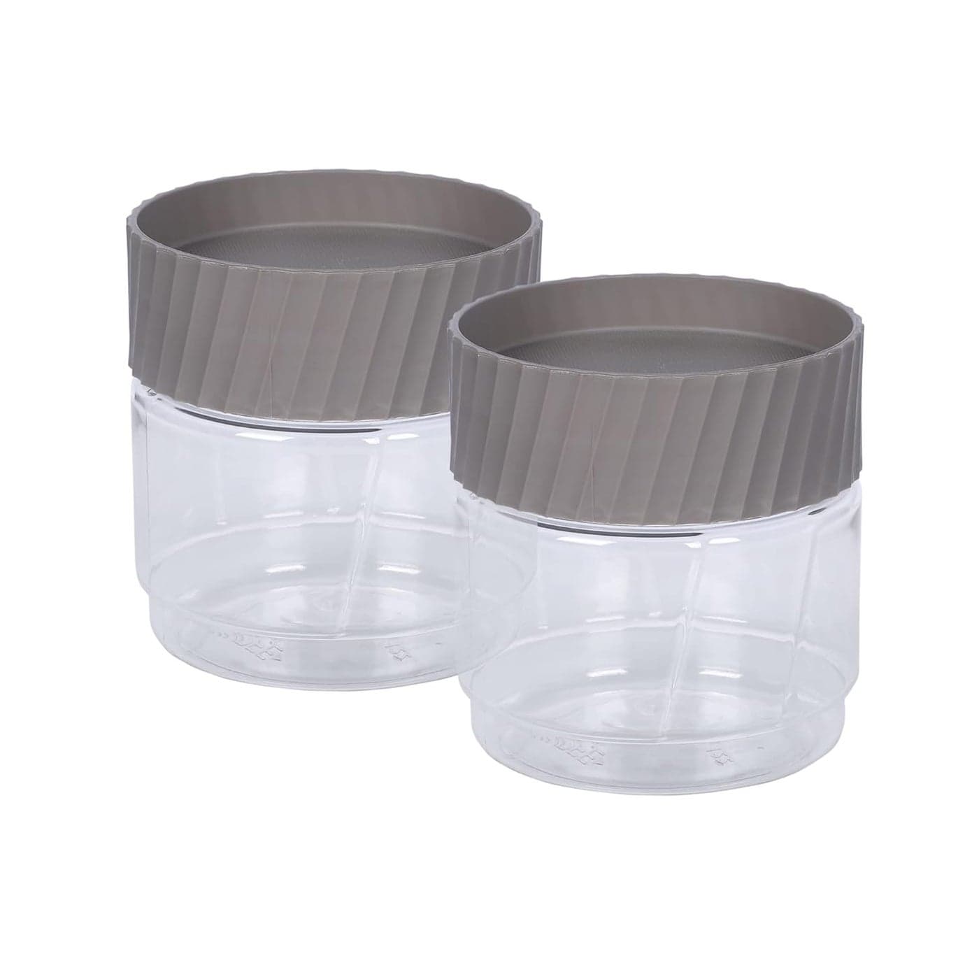 Jaypee Plus Staxx 500ml Home and Kitchen Storage Mirror Grey Container (Pack of 2)