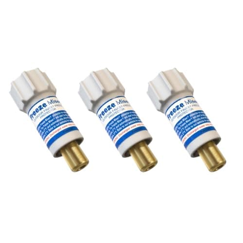Freeze Miser Outdoor Faucet & Spigot Freeze Protection – Patented Valve Shield, Activates at Water Temperature Below 37°F/3°C – Durable Winter Cover Alternative – Quick Install, Saves Water – 3 Pack