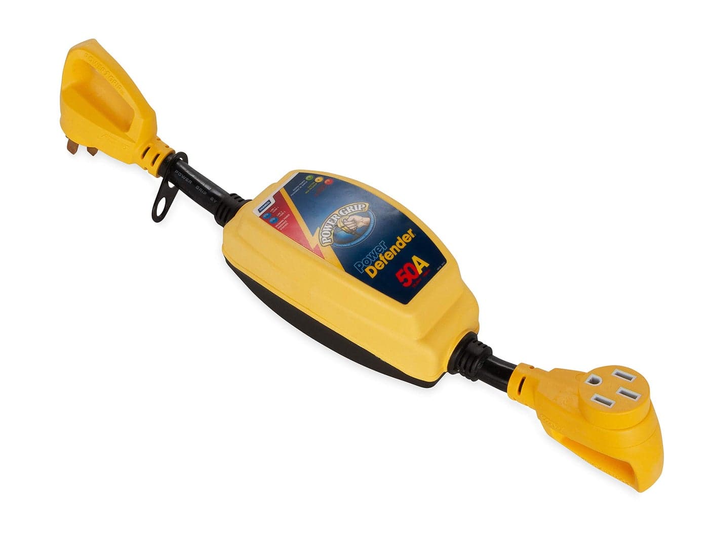 Camco Power Grip Camper/RV 50-Amp Voltage Protector | Features Integrated Surge Protection of Up to 4,200 Joules & Diagnostic LEDs Indicate Wiring Faults (55306)