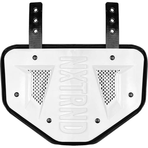 Nxtrnd Football Back Plate, Professional Football Backplates for Shoulder Pads, for Adult & Youth (White, Adult)