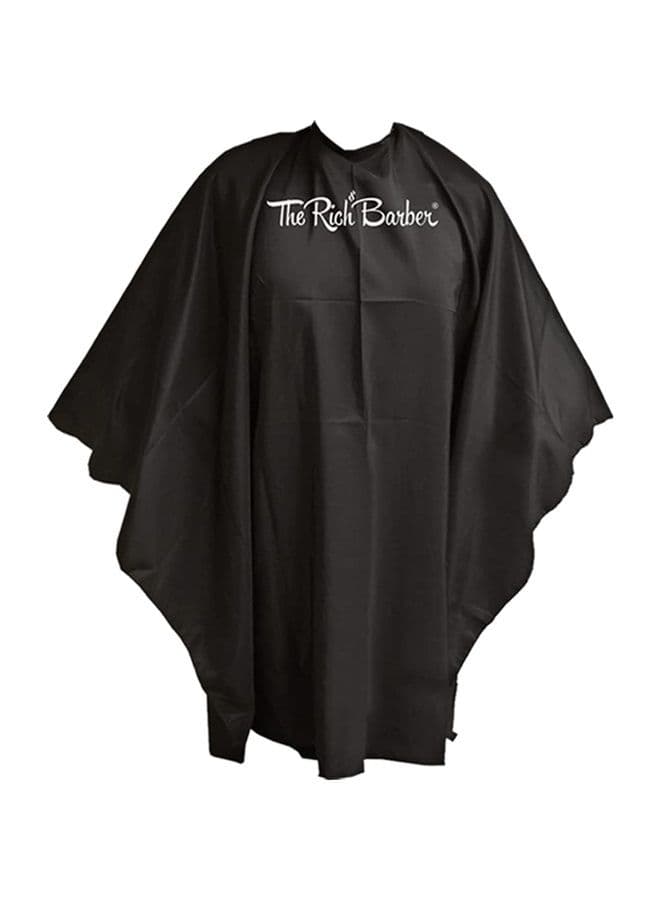 360 Barber Cape - Lightweight Professional Hair Cutting Apron - Water Resistant Cloth Haircut Gown - Universal Fit for All Neck Sizes (Black)
