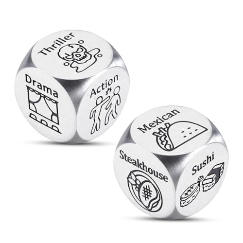 Adult Easter Basket Stuffers Adult Easter Gifts 2PCS Food Decision Dices Movie Nights Supplies Funny Food Dice Date Night Dice Dinner Dice Decision Birthday Gifts Ideas for Movie Lovers Her Him