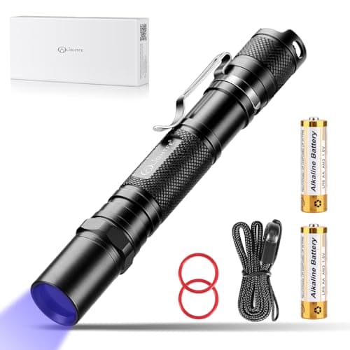 LIGHTFE Blacklight 395nm UV Flashlight UV301A-Plus with SSC UV LED, Pure Beam for UV Glue Curing Light, Rock and Mineral Fluorescent Glowing, Pet Urine Detector Light, AC Leak Detector