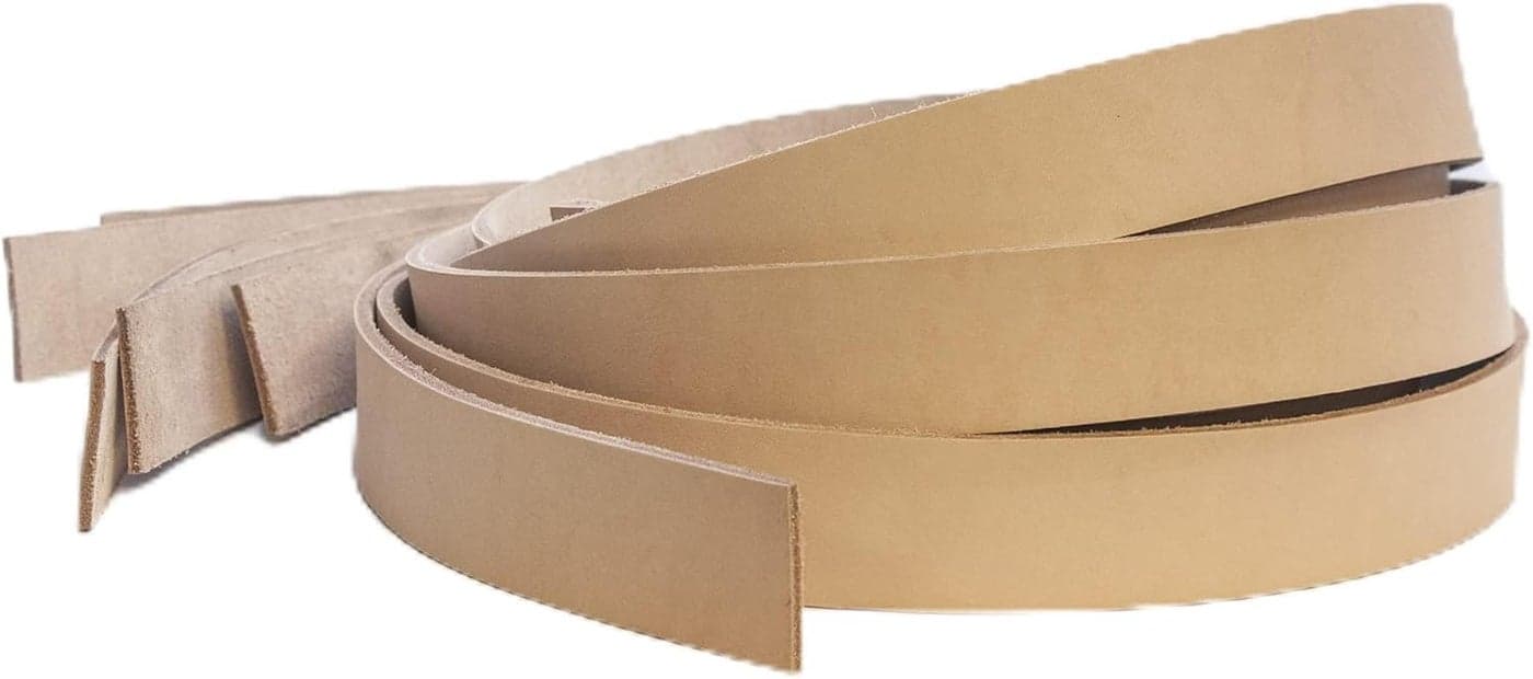 Realeather Tooling Belt Strips Veg Tan Blank Leather Strap 15 Inches 6 Pack Brown