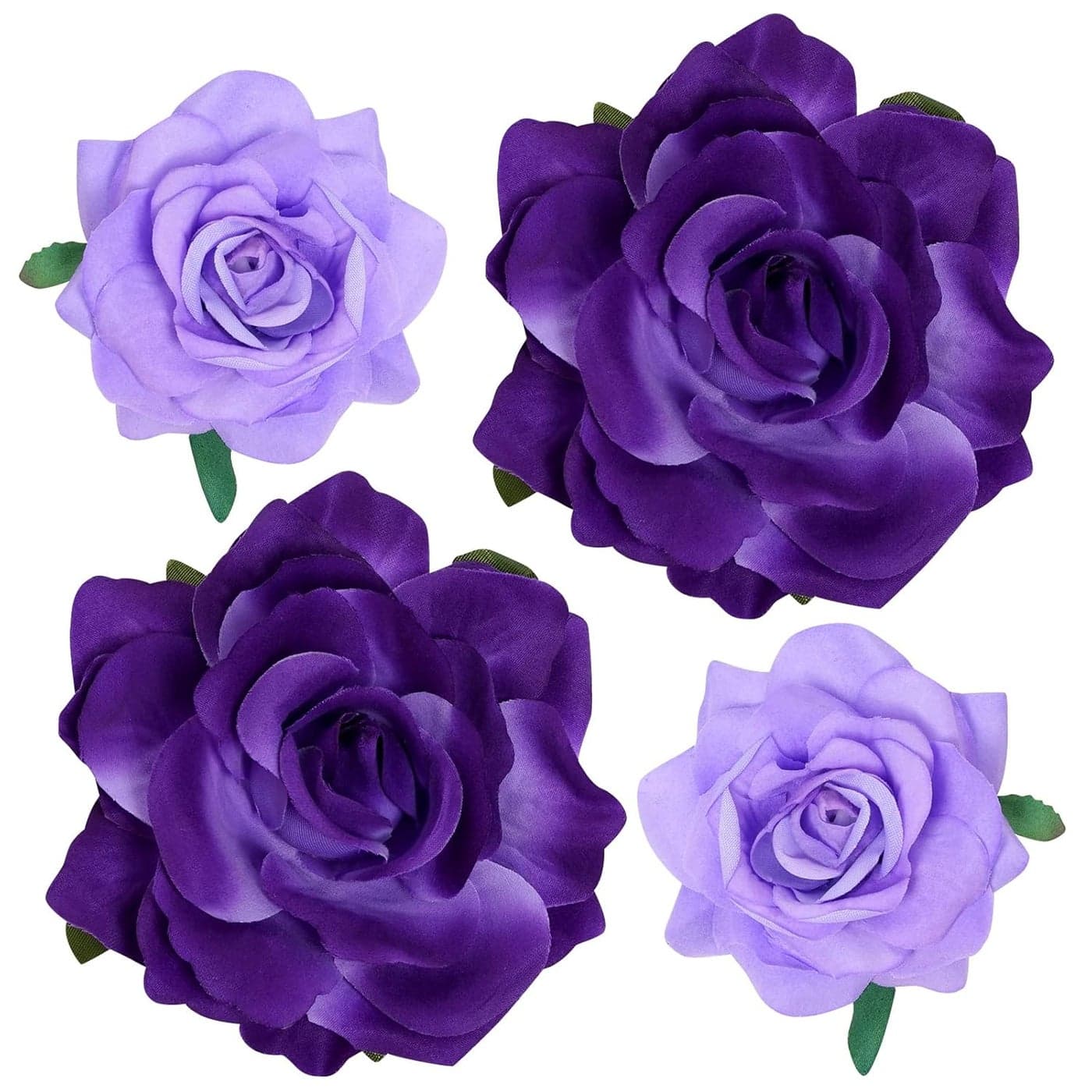 Rose Hair Clip Flower Hairpin Rose Brooch Floral Clips 4 Pcs Fabric Rose Flowers Hair Clips Mexican Hair Flowers Pin up Headpieces for Woman Girl Wedding Party Mothers Day 2 Sizes Purple