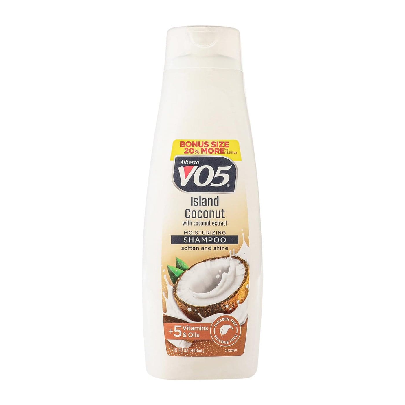 Alberto VO5 Island Coconut Moisturizing Shampoo Hydrating Shampoo With Coconut Milk Vitamin E and Biotin Long Lasting Fragrance 15 oz