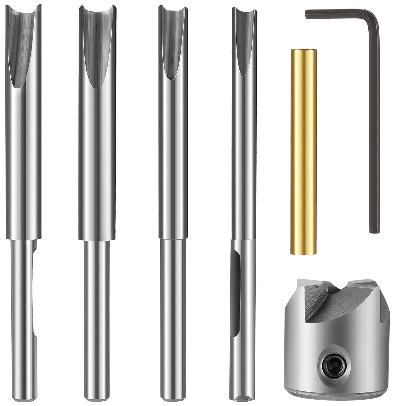 7 Piece Pencil Trimmer Kit Pencil Trimmer System Milling Cutter Set 7mm 8mm 38 Inch 10mm Cutter Shaft Cutting Head Socket Adapter Hex Wrench for Woodworking Pen Kit Preparation