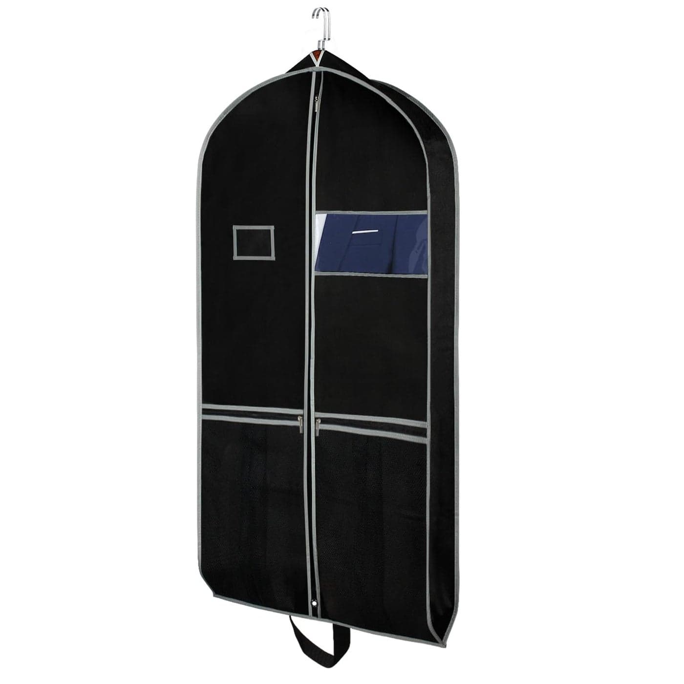 Zilink 43" Garment Bag Suit Bags for Travel with Pockets Breathable Dress Suit Cover for Storage with PVC Card Holder, Black