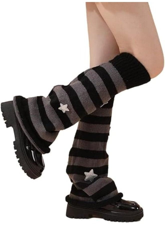 Leg Warmers for Women,Girls Star Pattern Knitted Leg Warmers,Y2K Kawaii Leg Warmers, Women Fashion Knitted Socks,80s Party Accessories Clothes