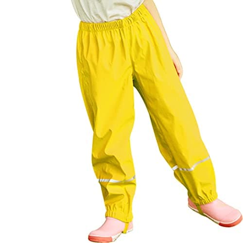 Boys Girls Waterproof Rain Pants Unisex Kids Rain Pants Children Rainwear Waterproof and Windproof 1-2 Years Yellow