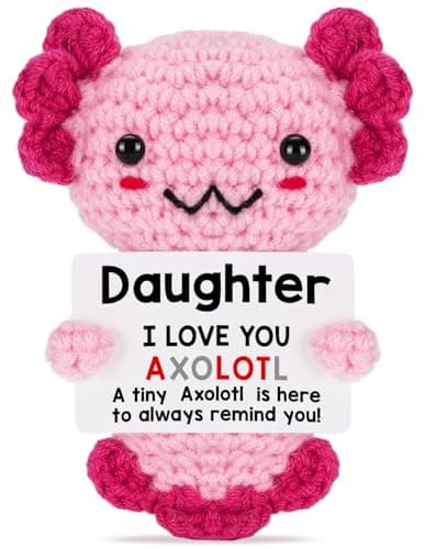 Weming Daughter Gifts from Mom Dad Crochet Axolotl Gifts from Mother Father Best for Birthday Mothers Day Christmas Stocking Stuffers Easter Essentials Valentines Graduation