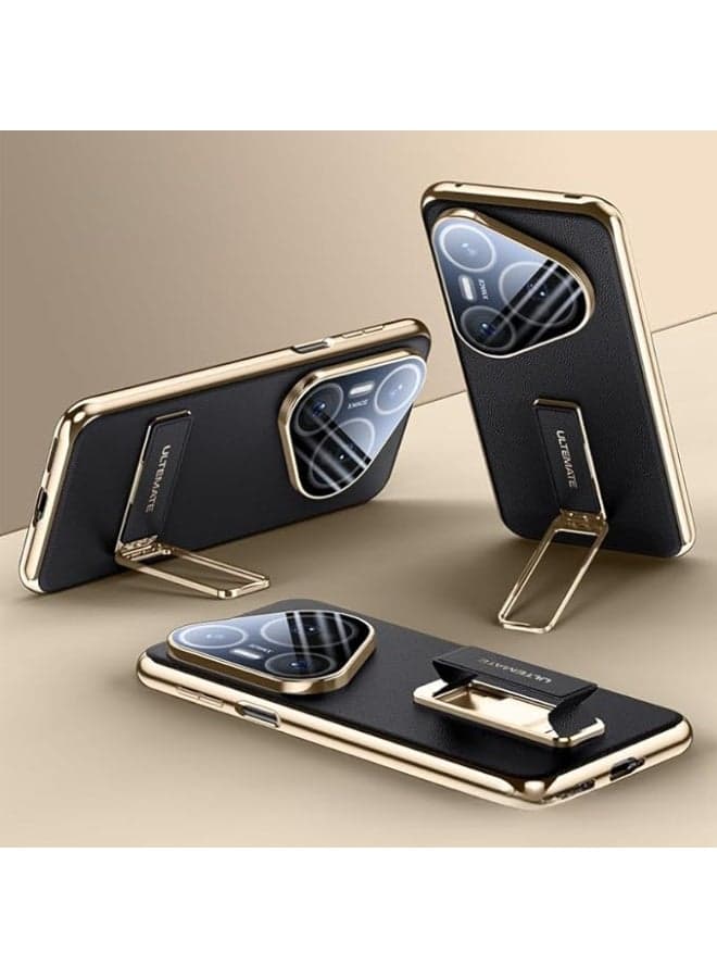 Magnetic Leather Case Compatible with Huawei Pura 80 Pro Pura 80 Pro Plus Cover with Lens Film and Flip Bracket Seismic and Anti Fall Protective Cover Case