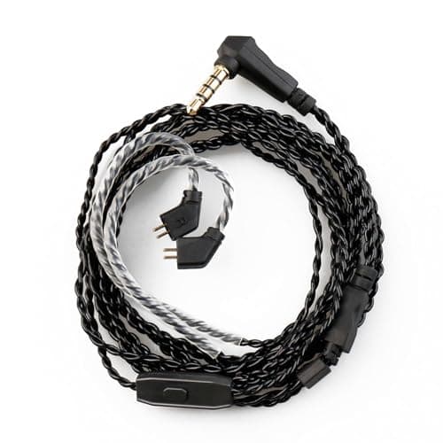 CCZ KBEAR IEM Earphone Cable 4 Core High-Purity Copper Headphone Replacement Cable for KBEAR ks1/ks2/Lark/Robin/Rosefinch CCZ Melody Coffee Bean Warrior KZ ZST X EDX ES4 AS10 CCA C10 TRN V80 V90 IEMs