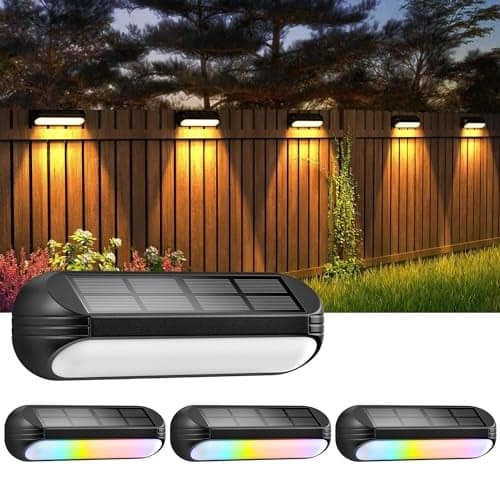 GIGAWATTS GW-226 Solar Deck Light | 5V Panel & 500mAh Ni-MH Battery | BIS Approved IP65 Waterproof Solar Step Light for Outdoor Stairs, Fence, Pathway, Balcony & Garden (Warm White + RGB, Pack of 1)