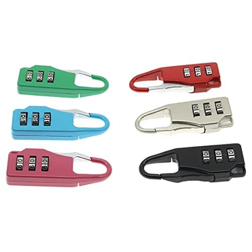 HAJXZH 6 Pcs Luggage Combination Locks Padlock Zinc Alloy Small Safe Combination Padlock, for Backpacks Bags Suitcases Luggage Briefcases Notebook (6 Colors)