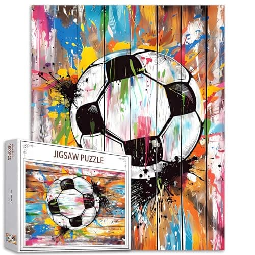 Street Banksy Graffiti Football Jigsaw PuzzleGraffiti Sports Balls 1000 Pieces Jigsaw Puzzles for Adults27 x 20 Inches Puzzles for FamiliesHD Quality Lovely Sports Puzzle GiftActivity Game Nights