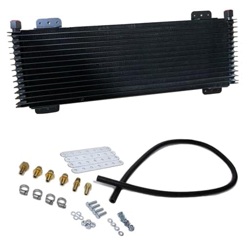 WZruibo 40k Transmission Oil Cooler Kit Compatible with Heavy Duty 40,000 GVW Max Low Pressure Drop Trans Cooler with Mounting Hardware, Towing Applications and Advanced Cooling Protection #LPD47391