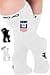 Mojo Compression Socks White Athletic Crew Length 1520mmHg for Medium Support Large Size for Athletes and Medical Therapy 1 Pair