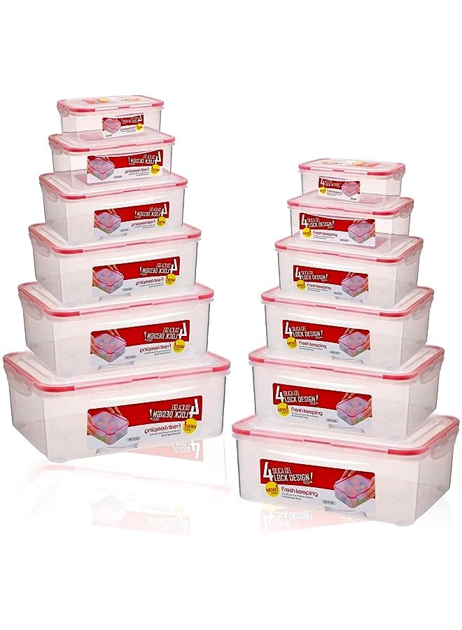 Pcs Meal Prep Containers Reusable-Food Storage Containers-Food Containers- Leak Proof BPA-Free Plastic Containers for Food Storage (12 Containers with 12 Lids)-Lunch Box for Kids, Adults