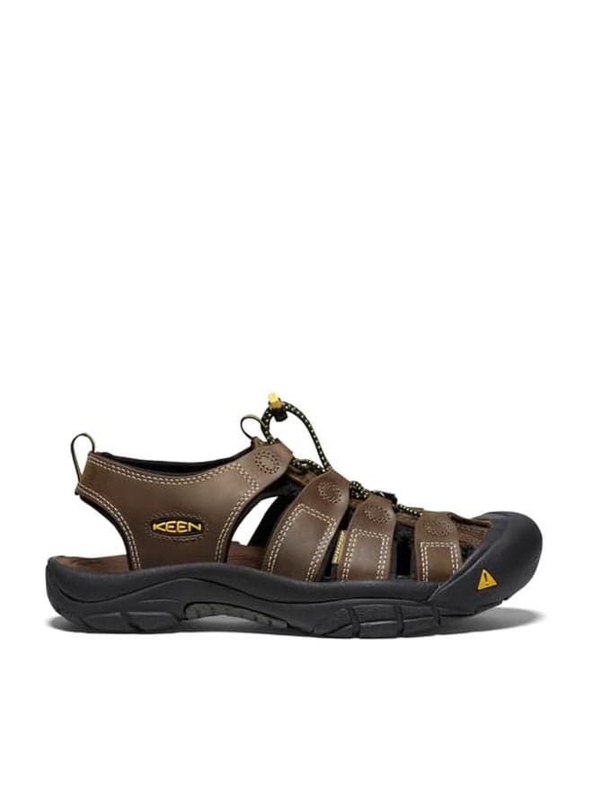 KEEN Men's Newport Closed Toe Comfortable Durable Leather Water Sandals, Bison, 7