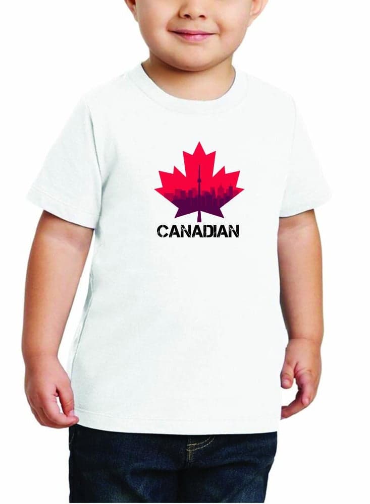 Canada Kids Boys Round Neck T-Shirt - Soft and Comfortable Cotton, Short Sleeve Tshirt - Perfect for Everyday Canadian Style