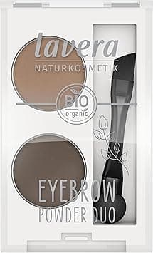 Lavera Eyebrow Powder Duo Natural Cosmetics TalcFree Vegan SiliconeFree Mineral OilFree With Mineral Colour Pigments Organic Jojoba Oil 2 x 08 g