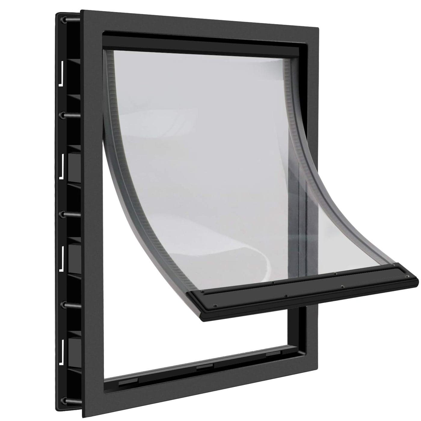 CEESC Large Dog Door with Soft Transparent Magnetic Flap and Snapin Closing Panel Premium PVC Plastic Pet Door for Large DogsXLBlack