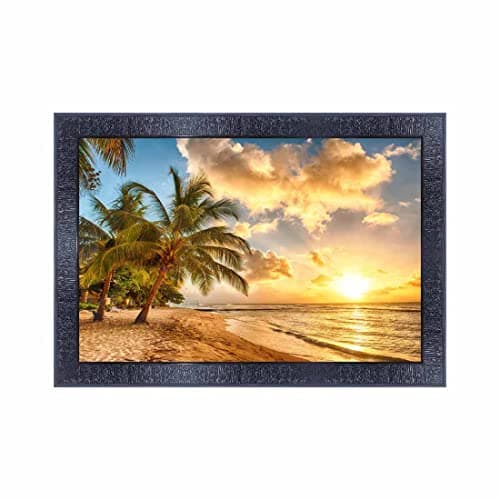 pnf Poster And Frames Natural Sunrise Landscape Scenery Wooden Photo Frame With Acrylic Sheet | Living, Bedroom | Home Decoration | Best Gifting Option (10 * 14inch,Multicolour,Synthetic) 11107